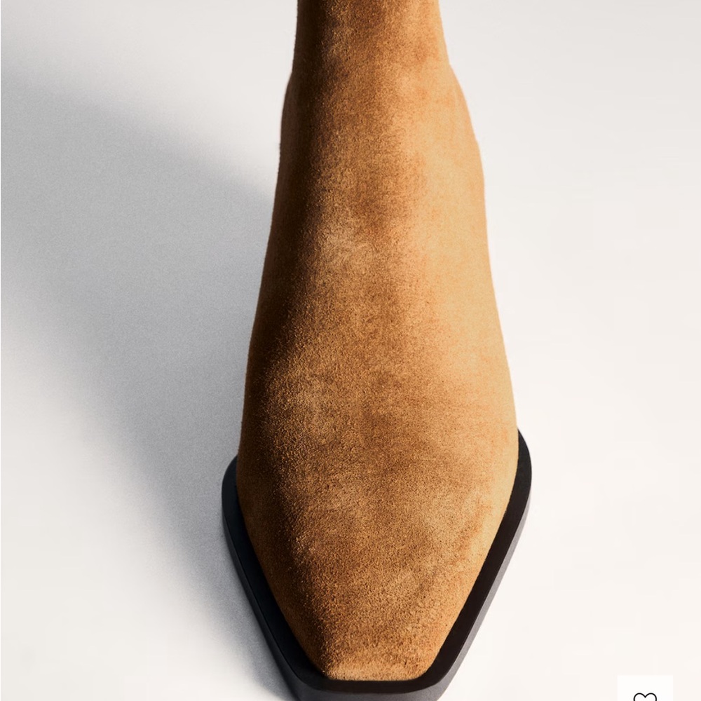 Mango Medium Brown Suede Ankle Boots - Picture 1 of 8